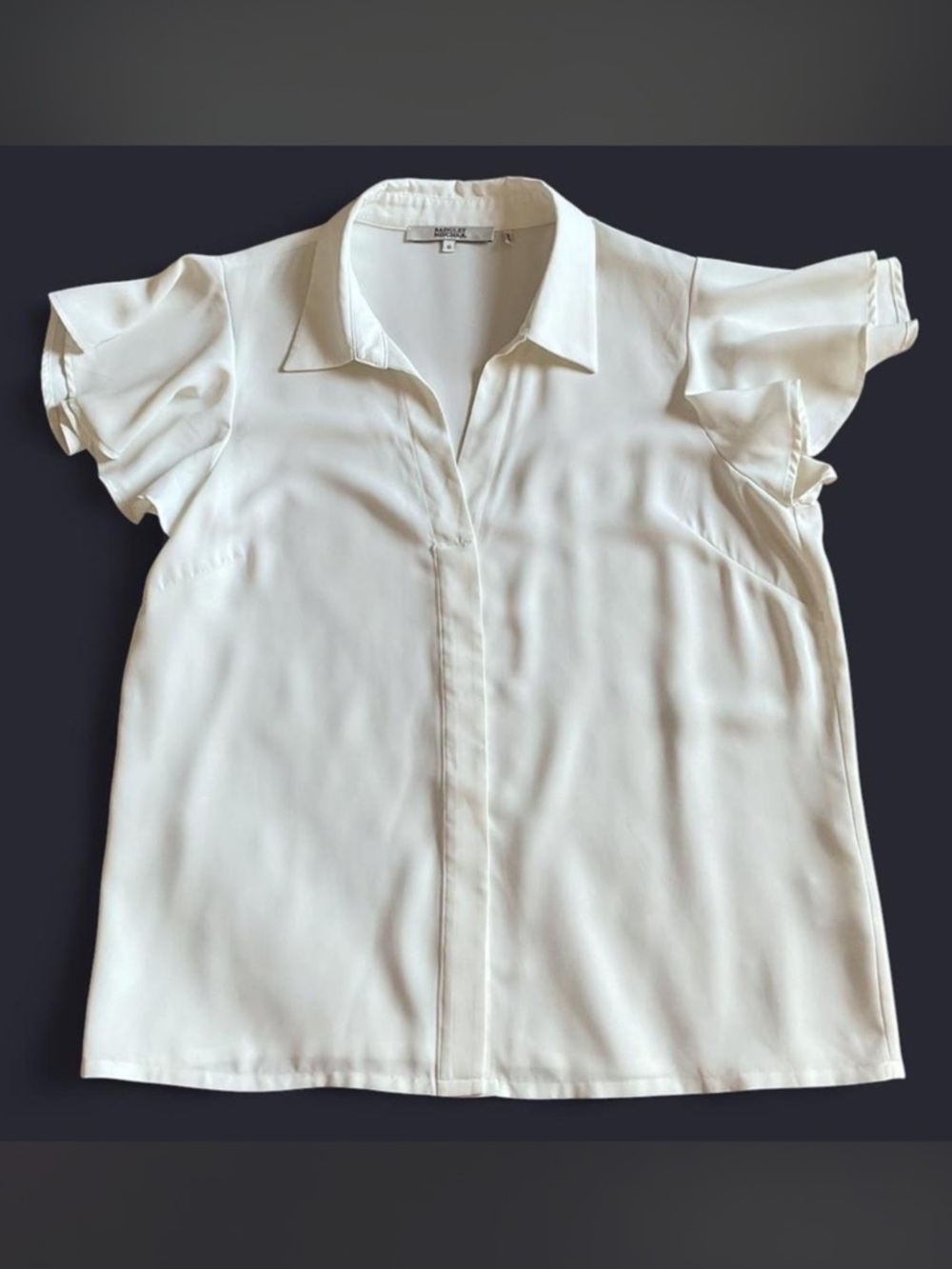 BADGLEY MISCHKA White Ruffle Sleeve Blouse